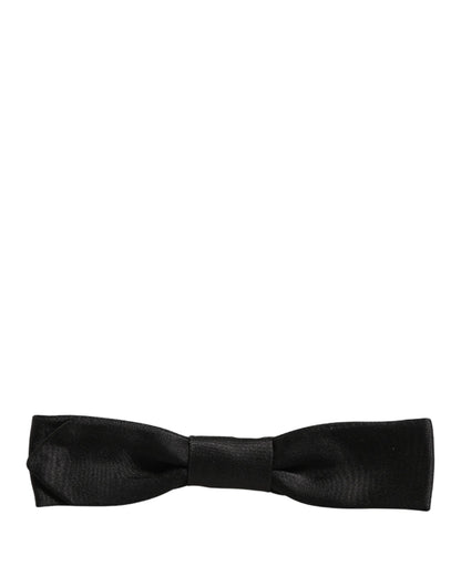 Dolce & Gabbana Men Black 100% SIlk Adjustable Neck Papillon Bow Tie