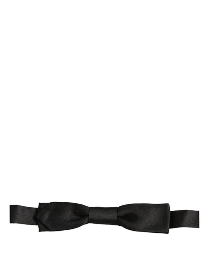 Dolce & Gabbana Men Black 100% SIlk Adjustable Neck Papillon Bow Tie