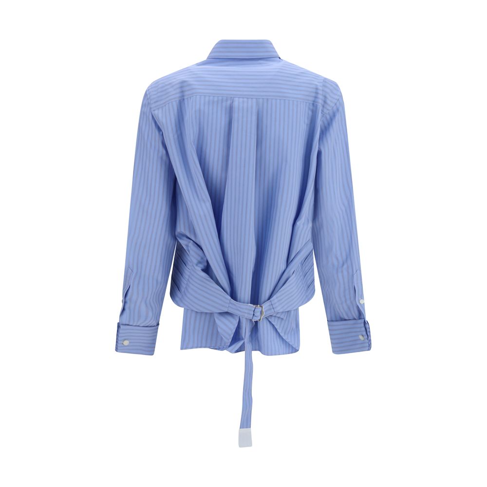 Shirt by Sacai for women in cotton polyester blue, patterned & striped features an polished silhouette, showcasing a sophisticated and detail for a truly polished finish.