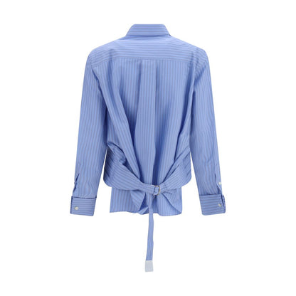 Shirt by Sacai for women in cotton polyester blue, patterned & striped features an polished silhouette, showcasing a sophisticated and detail for a truly polished finish.