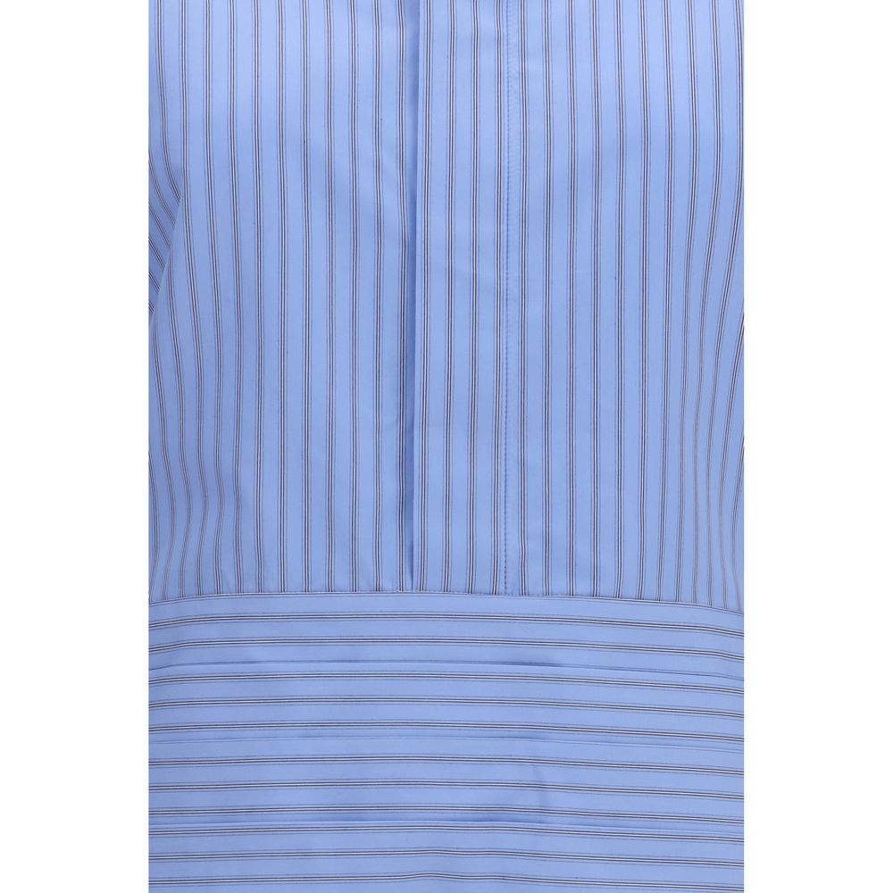 Shirt by Sacai for women in cotton polyester blue, patterned & striped presents a discerning silhouette, showcasing a sophisticated and for a truly discerning finish.