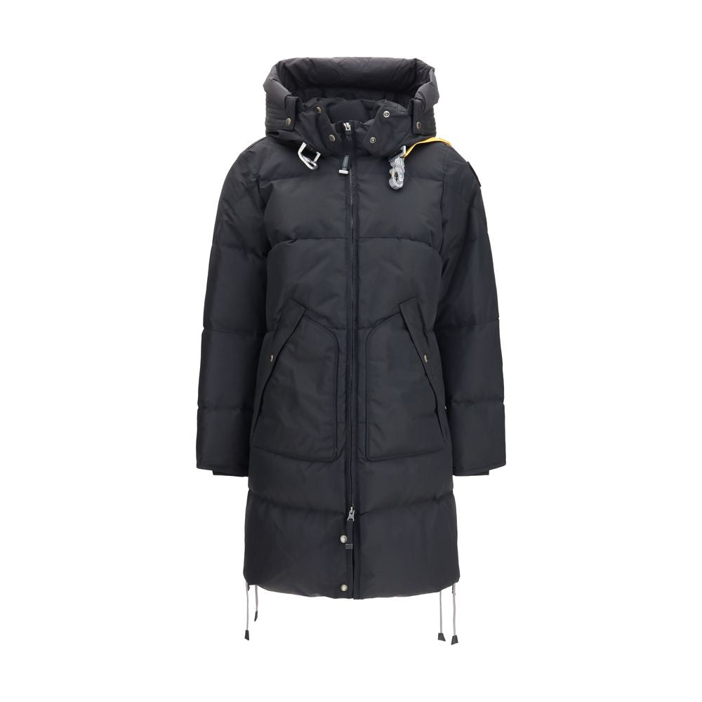 Puffer Jacket by Parajumpers for women in nylon duck & goose down black & signature features a city-ready silhouette, detailed with pockets, hooded & insulated and a city-ready hooded high-collar neckline.