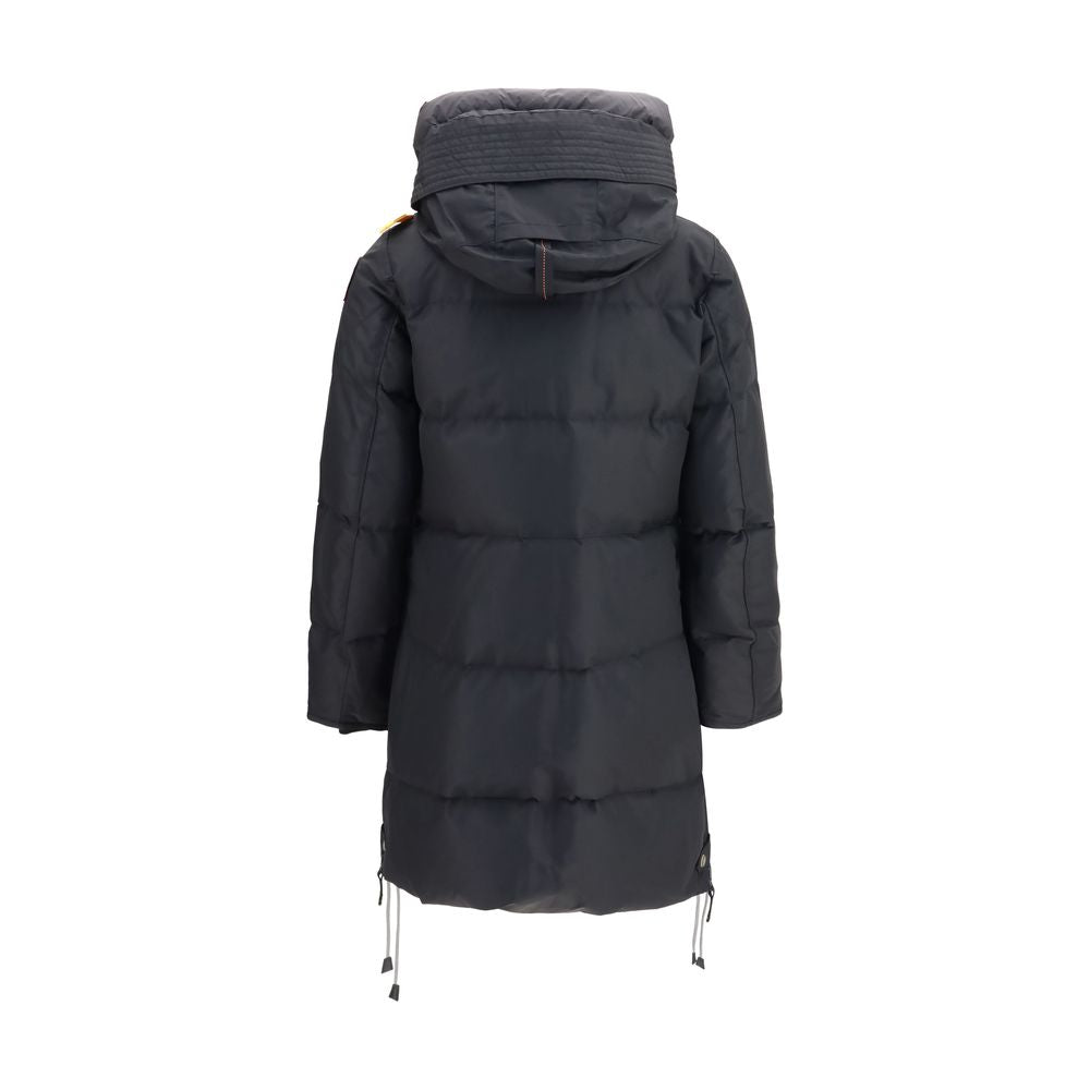 Puffer Jacket by Parajumpers for women in nylon duck & goose down black & signature presents a effortlessly chic silhouette, showcasing a sophisticated hooded high-collar neckline and premium pockets, hooded & insulated for a truly effortlessly chic finish.