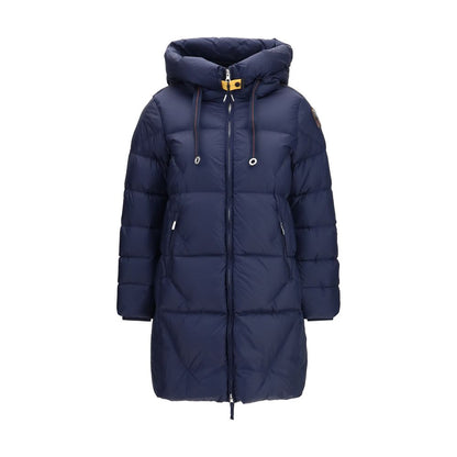 Hooded Puffer Jacket by Parajumpers for women in nylon duck & goose down blue presents a effortlessly chic silhouette, showcasing a sophisticated hooded neckline and premium pockets, hooded & insulated for a truly effortlessly chic finish.