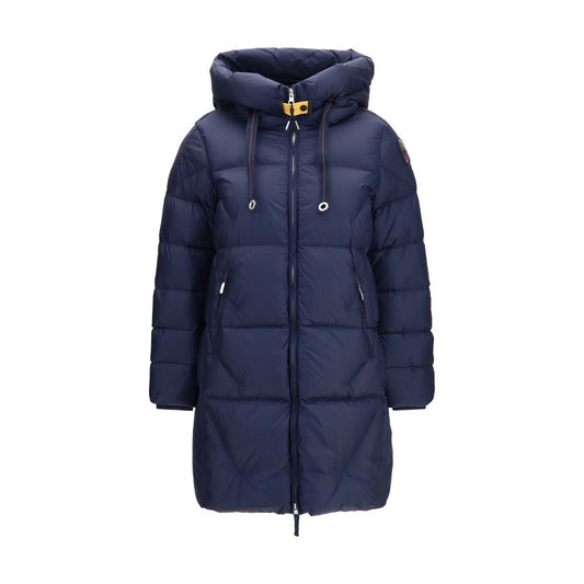 Hooded Puffer Jacket by Parajumpers for women in nylon duck & goose down blue presents a effortlessly chic silhouette, showcasing a sophisticated hooded neckline and premium pockets, hooded & insulated for a truly effortlessly chic finish.