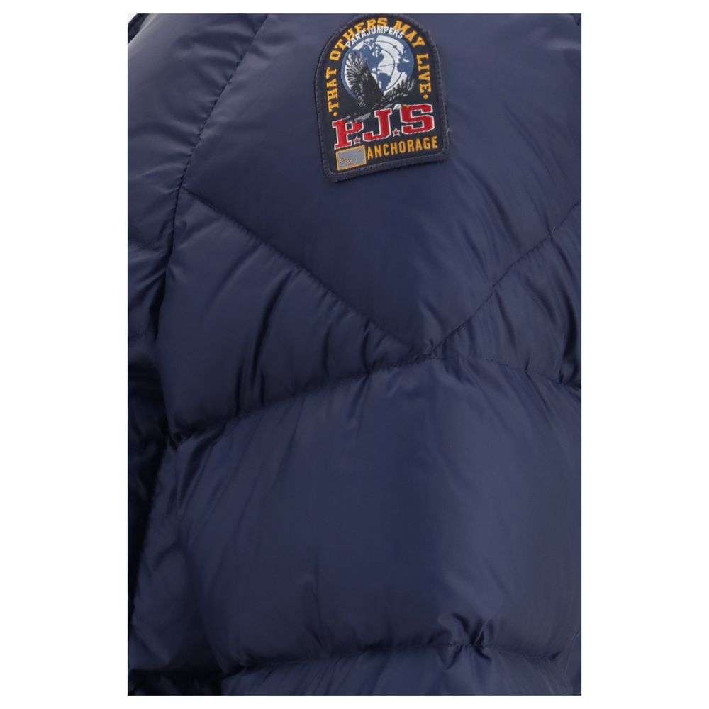 Hooded Puffer Jacket by Parajumpers for women in nylon duck & goose down blue features an on trend silhouette, showcasing refined pockets, hooded & insulated and a sophisticated for a truly on trend finish.