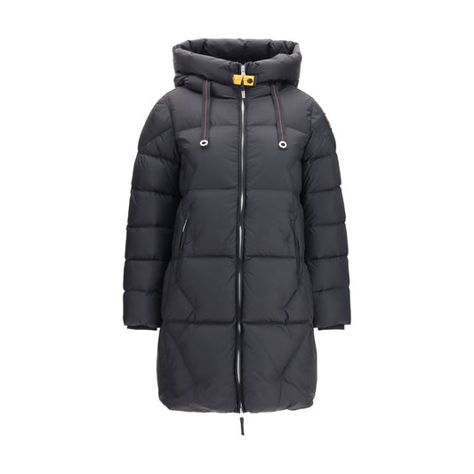Hooded Puffer Jacket by Parajumpers for women in nylon duck & goose down black features an contemporary silhouette, showcasing a sophisticated hooded neckline and contemporary pockets, hooded & insulated for a truly refined look.