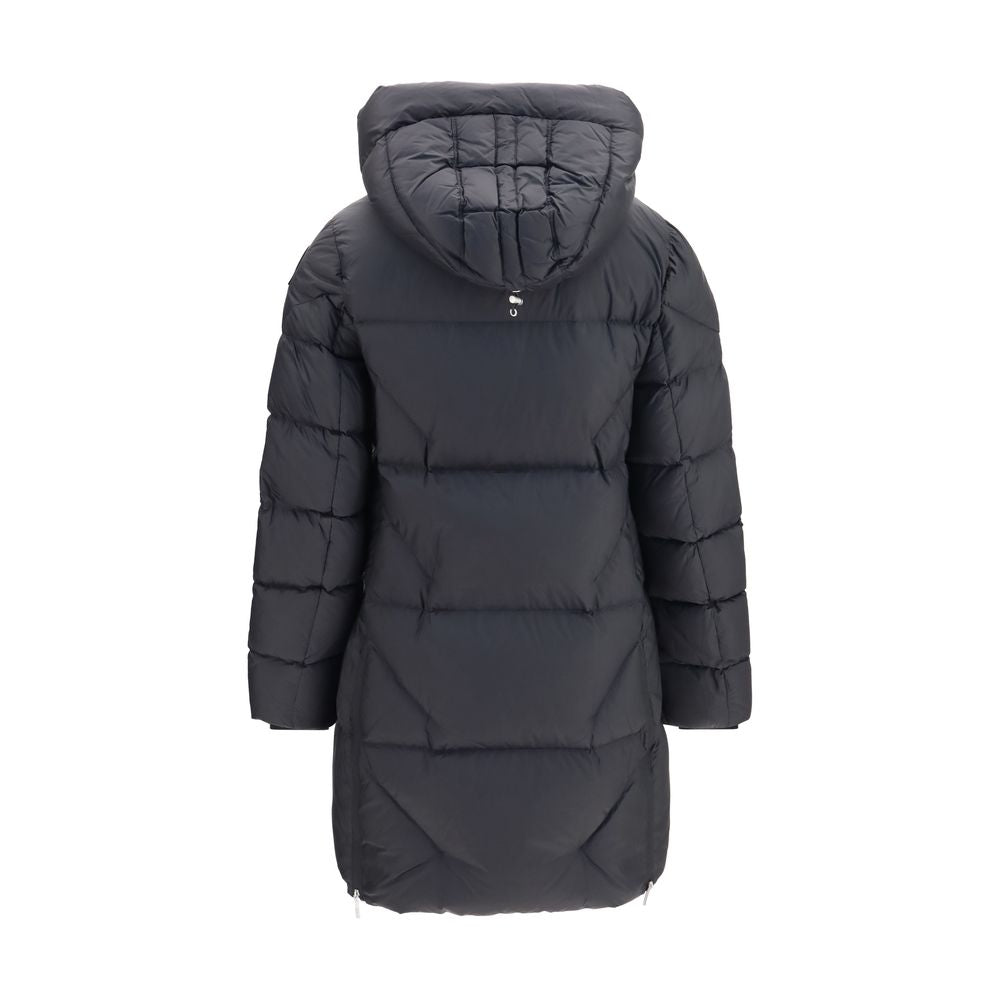 Hooded Puffer Jacket by Parajumpers for women in nylon duck & goose down black features a city-ready silhouette, detailed with pockets, hooded & insulated and a city-ready hooded neckline.