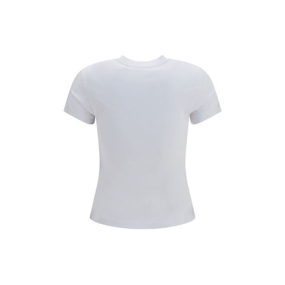 T-Shirt by Off-White for women in stretch cotton white & print showcases a chic silhouette, artfully detailed with a chic crew neckline and for a chic finish.