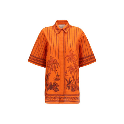 Shirt by Alemais for women in cotton orange, patterned & print features an polished silhouette, showcasing a sophisticated and three-quarter-sleeve detail for a truly polished finish.