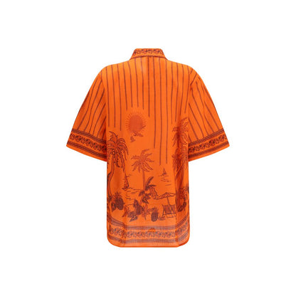 Shirt by Alemais for women in cotton orange, patterned & print, featuring a nuanced and nuanced for a sophisticated finish.