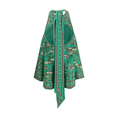 Dress by Alemais for women in linen bicolour & patterned features an sultry silhouette defined by a and , falling to an sultry short mini for a sultry look.