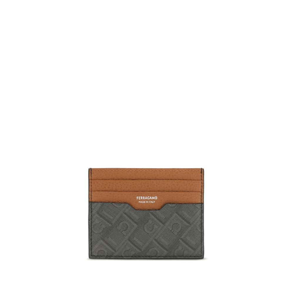 Cardholder Wallet by Ferragamo for men in bio-acetate & bos taurus calfskin leather brown, signature, monogram & print showcases a enchanting silhouette, artfully detailed with the signature style of the The Monogram Bio-Acetate & Bos Taurus Calfskin Leather Cardholder Wallet and functional card-organization compact-design.