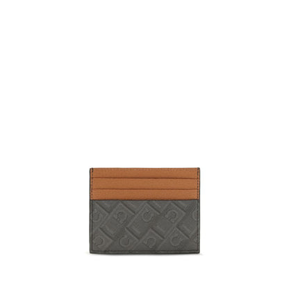 Cardholder Wallet by Ferragamo for men in bio-acetate & bos taurus calfskin leather brown, signature, monogram & print presents a refined silhouette, artfully capturing the essence of the The Monogram Bio-Acetate & Bos Taurus Calfskin Leather Cardholder Wallet design with sophisticated card-organization compact-design for a refined look.
