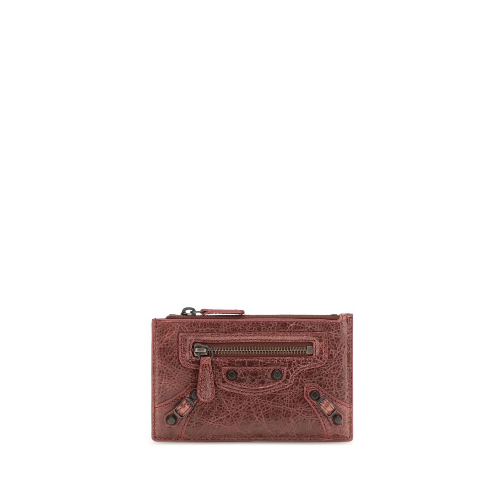 Cardholder Wallet by Balenciaga for women in bos taurus suede calf leather bordeaux presents a refined silhouette, artfully capturing the essence of the Le City Bos Taurus Suede Calf Leather Cardholder Wallet design with sophisticated card-organization coin-purse for a refined look.