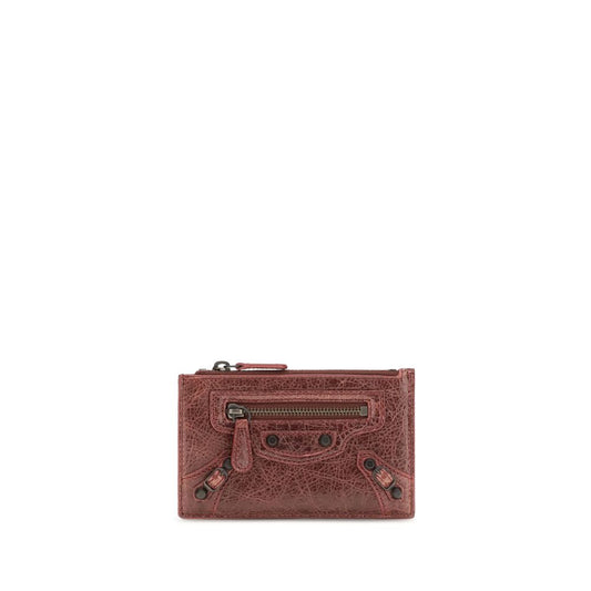 Cardholder Wallet by Balenciaga for women in bos taurus suede calf leather bordeaux presents a refined silhouette, artfully capturing the essence of the Le City Bos Taurus Suede Calf Leather Cardholder Wallet design with sophisticated card-organization coin-purse for a refined look.