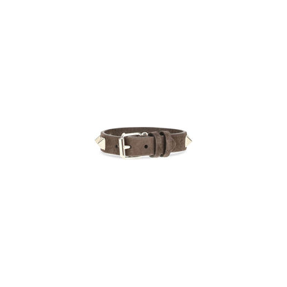 Bracelet by Valentino Garavani for women in bos taurus calf nappa & suede leather brown showcases a enchanting silhouette, artfully highlighting the and signature Rockstud Women's Bos Taurus Calf Leather Bracelet aesthetic in this enchanting piece.