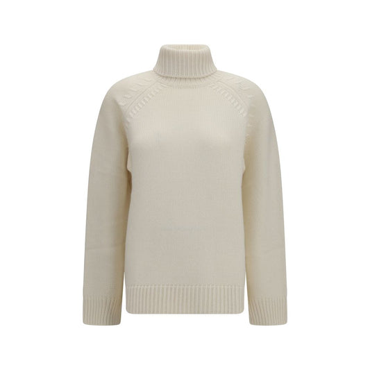 Sweater by P.A.R.O.S.H. for women in cashmere & capra leather beige showcases a discreet silhouette, finished with a discreet turtle high-neck neckline and long-sleeve for a discreet look.