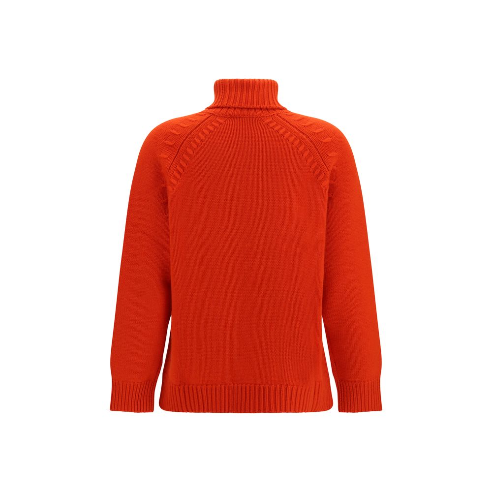 Sweater by P.A.R.O.S.H. for women in cashmere & capra leather multicolor showcases a sumptuous silhouette, artfully finished with a sumptuous turtle high-neck neckline and for a sophisticated, sumptuous look.