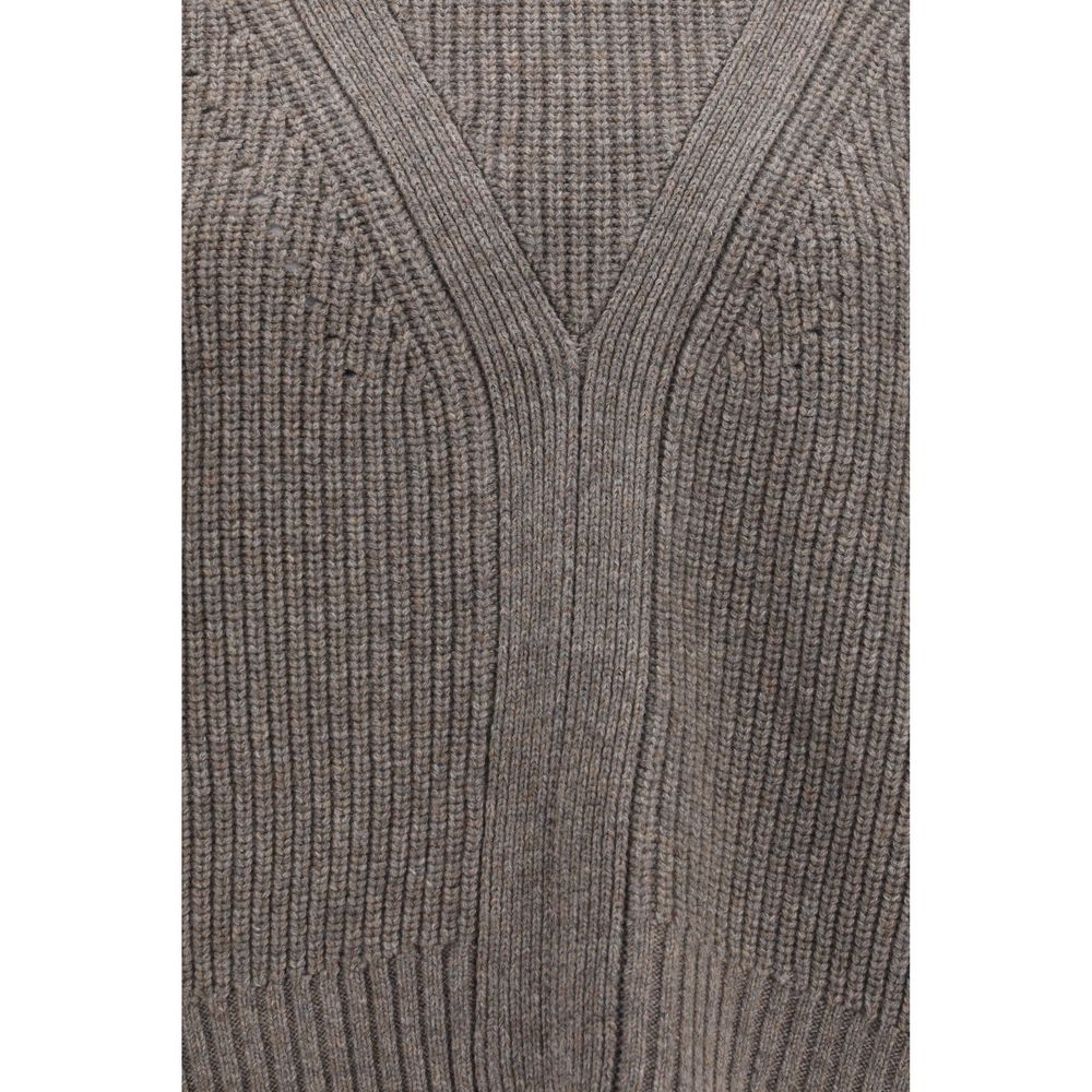 Sweatshirt by P.A.R.O.S.H. for women in cashmere merino wool & capra leather beige features a unrivaled silhouette with a refined and unrivaled detailing for a sophisticated look.