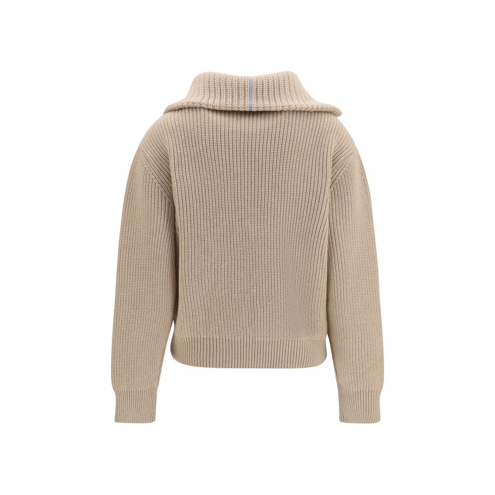 Sweater by Malo for women in cashmere & capra leather beige showcases an masterful silhouette, artfully detailed with a masterful high-neck neckline and for a sophisticated, premium finish.