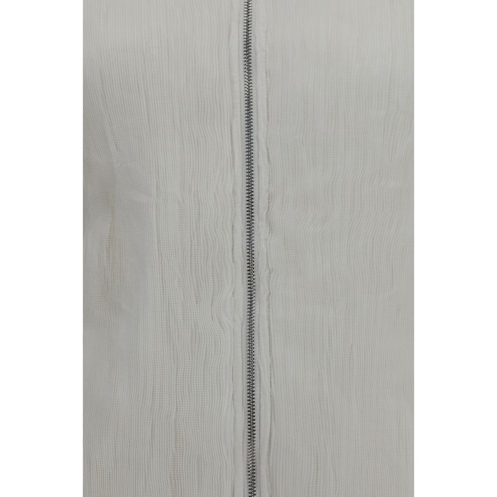 Overcoat by Gongdid Design for women in polyester velvet white & striped showcases a enveloping silhouette, detailed with distinctive pockets & insulated and a enveloping .
