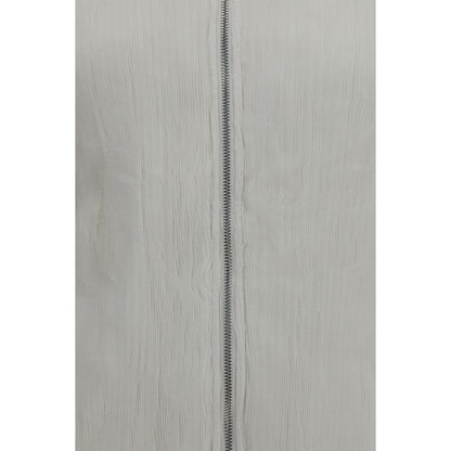Overcoat by Gongdid Design for women in polyester velvet white & striped showcases a enveloping silhouette, detailed with distinctive pockets & insulated and a enveloping .