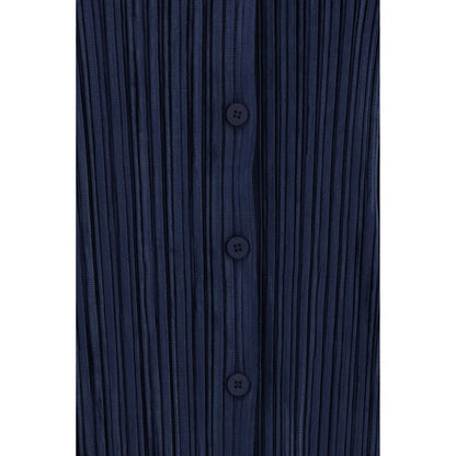 Shirt by Gongdid Design for women in polyester velvet blue & striped, featuring a nuanced and nuanced for a sophisticated finish.