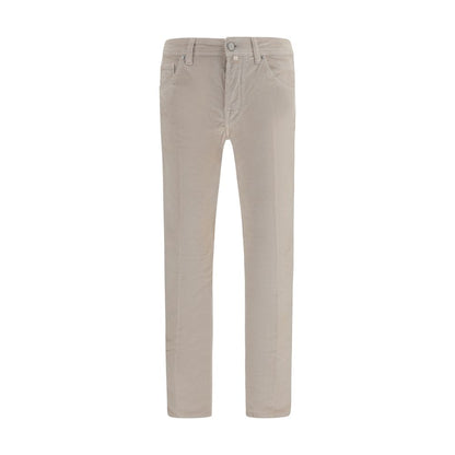 Casual Pants by Jacob Cohen for men in modal cotton corduroy beige features a refined silhouette with a refined straight-leg & regular-fit, defined by a and a refined long for a refined finish.