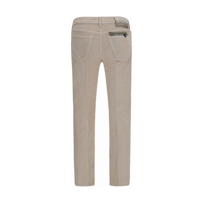 Casual Pants by Jacob Cohen for men in modal cotton corduroy beige features an sartorial straight-leg & regular-fit and long with a cut for a sartorial finish.