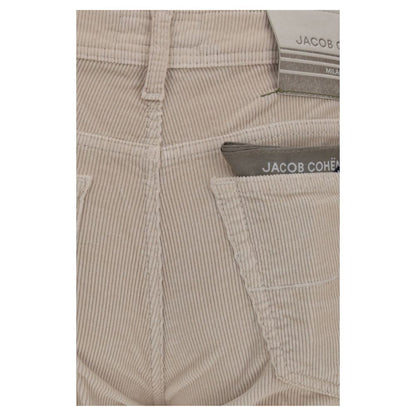 Casual Pants by Jacob Cohen for men in modal cotton corduroy beige presents a refined pantology silhouette, artfully defined by a refined pantology straight-leg & regular-fit, long, and a sophisticated .