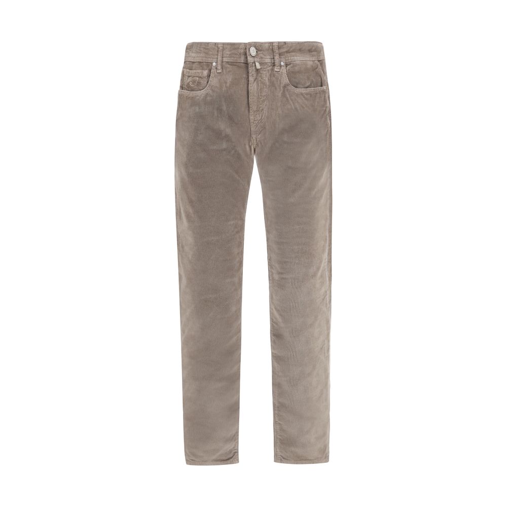 Pants by Jacob Cohen for men in modal cotton corduroy brown features an on trend silhouette with a and straight-leg & slim cut in an elegant long for a sophisticated look.