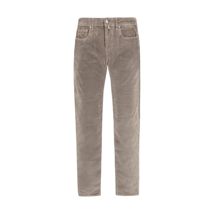 Pants by Jacob Cohen for men in modal cotton corduroy brown features an on trend silhouette with a and straight-leg & slim cut in an elegant long for a sophisticated look.