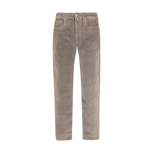 Pants by Jacob Cohen for men in modal cotton corduroy brown features an on trend silhouette with a and straight-leg & slim cut in an elegant long for a sophisticated look.
