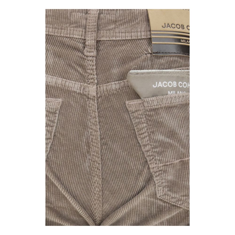 Pants by Jacob Cohen for men in modal cotton corduroy brown features a stylish silhouette with a stylish straight-leg & slim, long, and .