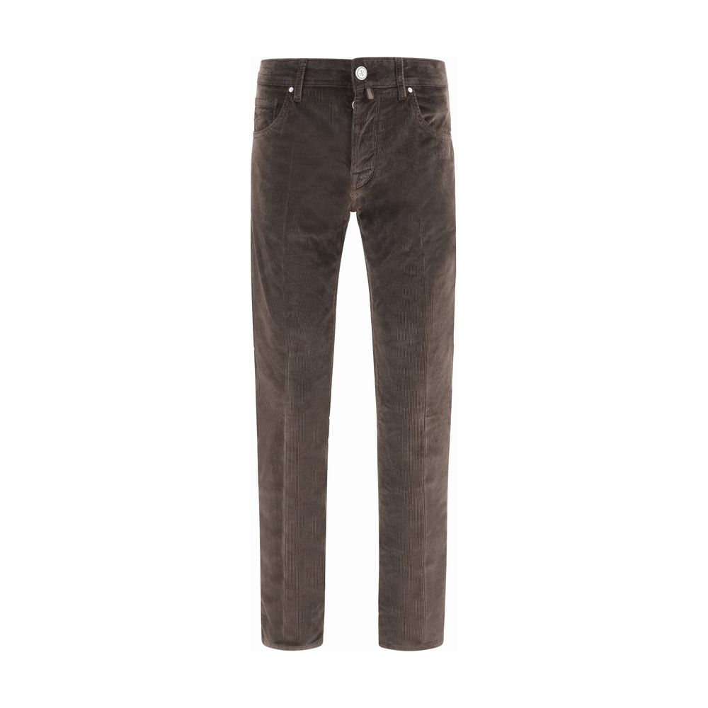 Casual Pants by Jacob Cohen for men in modal cotton corduroy brown presents a refined pantology silhouette, artfully defined by a refined pantology straight-leg & regular-fit, long, and a sophisticated .