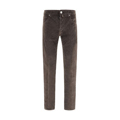 Casual Pants by Jacob Cohen for men in modal cotton corduroy brown presents a refined pantology silhouette, artfully defined by a refined pantology straight-leg & regular-fit, long, and a sophisticated .