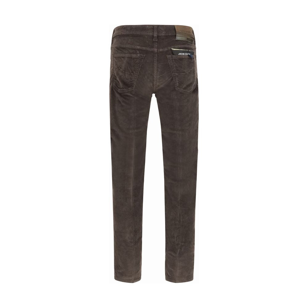 Casual Pants by Jacob Cohen for men in modal cotton corduroy brown features an sartorial straight-leg & regular-fit and long with a cut for a sartorial finish.