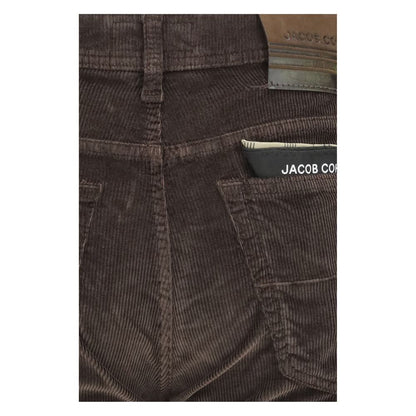 Casual Pants by Jacob Cohen for men in modal cotton corduroy brown features a polished silhouette with a polished straight-leg & regular-fit, reaching a polished long and finished with a polished .