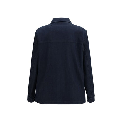 Trucker Jacket by Moncler for men in stretch denim cotton polyester blue, jacquard & signature features an on trend silhouette, showcasing refined pockets and a sophisticated for a truly on trend finish.