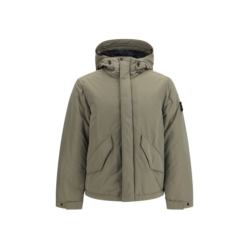 Hooded Windbreaker Jacket by Stone Island for men in polyamide polyester twill bicolour & signature features an magnificent silhouette, showcasing the sophisticated hooded neckline and functional pockets, hooded, insulated & windproof for a premium, magnificent look.
