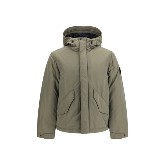 Hooded Windbreaker Jacket by Stone Island for men in polyamide polyester twill bicolour & signature features an magnificent silhouette, showcasing the sophisticated hooded neckline and functional pockets, hooded, insulated & windproof for a premium, magnificent look.