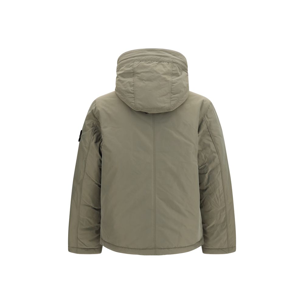 Hooded Windbreaker Jacket by Stone Island for men in polyamide polyester twill bicolour & signature features an perennial silhouette with a refined hooded neckline and perennial pockets, hooded, insulated & windproof for a sophisticated weather-resistant look.