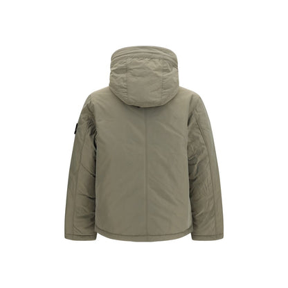 Hooded Windbreaker Jacket by Stone Island for men in polyamide polyester twill bicolour & signature features an perennial silhouette with a refined hooded neckline and perennial pockets, hooded, insulated & windproof for a sophisticated weather-resistant look.