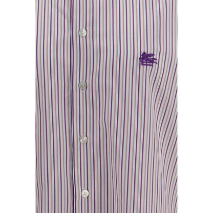 Shirt by Etro for men in cotton multicolor, patterned, signature, monogram & striped showcases a sleek silhouette, elegantly detailed with a sleek and for a sleek finish.