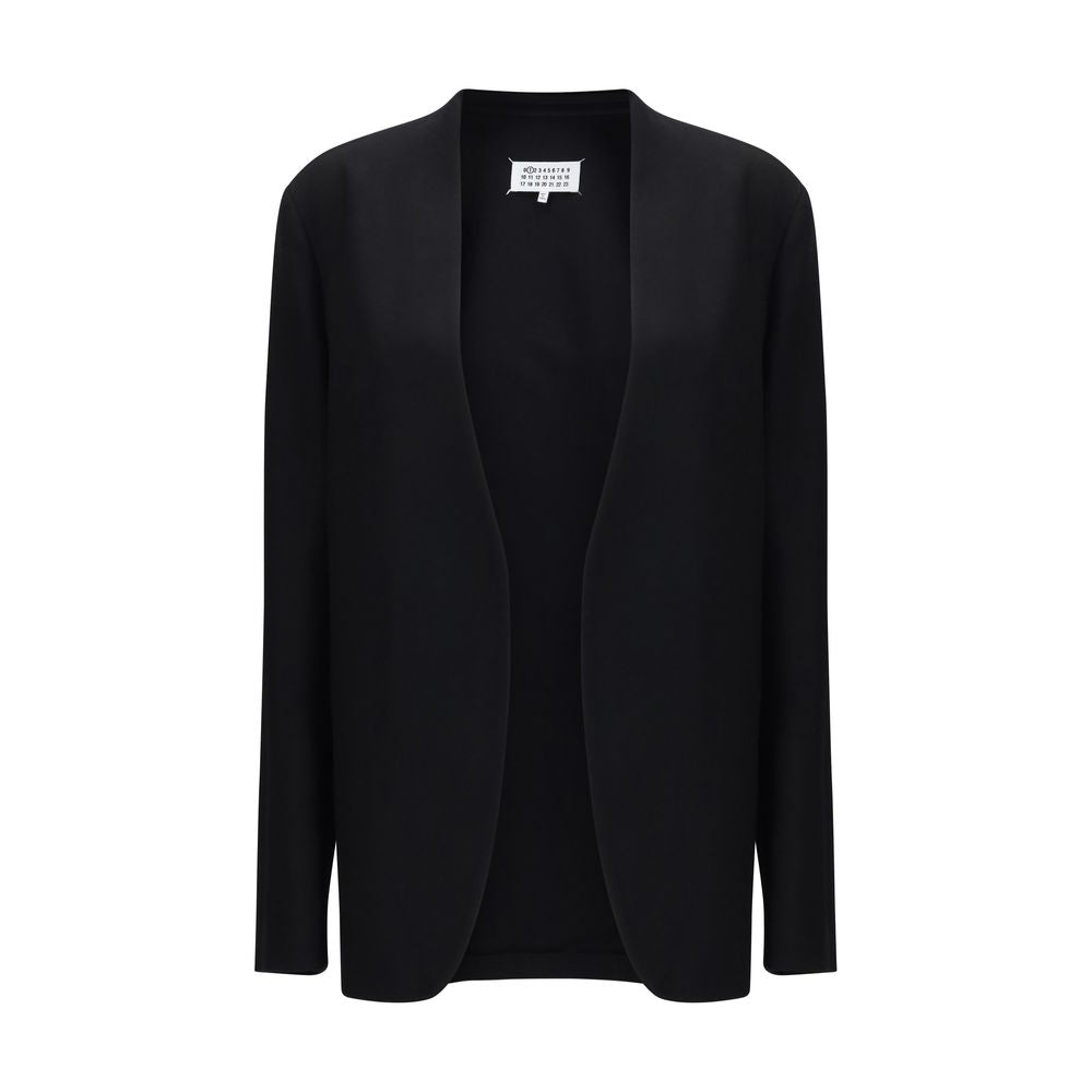 Windbreaker Jacket by Maison Margiela for women in virgin wool & rayon black & signature features an magnificent silhouette, showcasing the sophisticated and functional windproof for a premium, magnificent look.