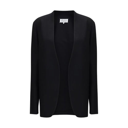 Windbreaker Jacket by Maison Margiela for women in virgin wool & rayon black & signature features an magnificent silhouette, showcasing the sophisticated and functional windproof for a premium, magnificent look.
