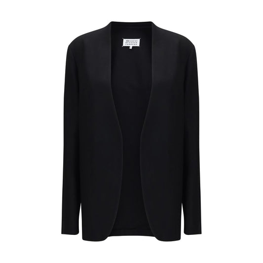 Windbreaker Jacket by Maison Margiela for women in virgin wool & rayon black & signature features an magnificent silhouette, showcasing the sophisticated and functional windproof for a premium, magnificent look.