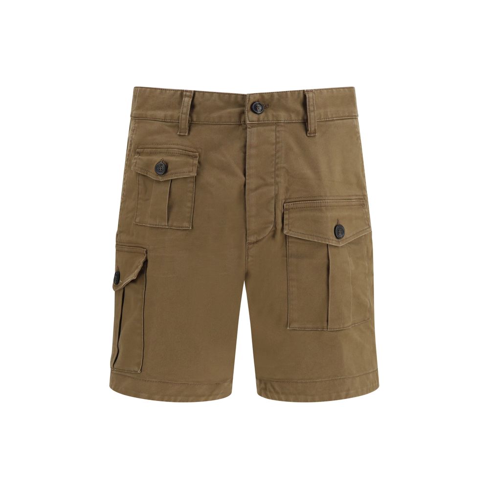 Bermuda Shorts by Dsquared² for men in stretch cotton brown features a eye catching straight & regular-fit and short with a eye catching .