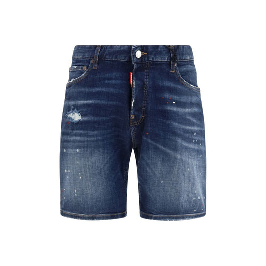 Denim Shorts by Dsquared² for men in distressed cotton denim blue features an utilitarian chic slim with a short and , creating a utilitarian chic silhouette perfect for elevated casual styling.